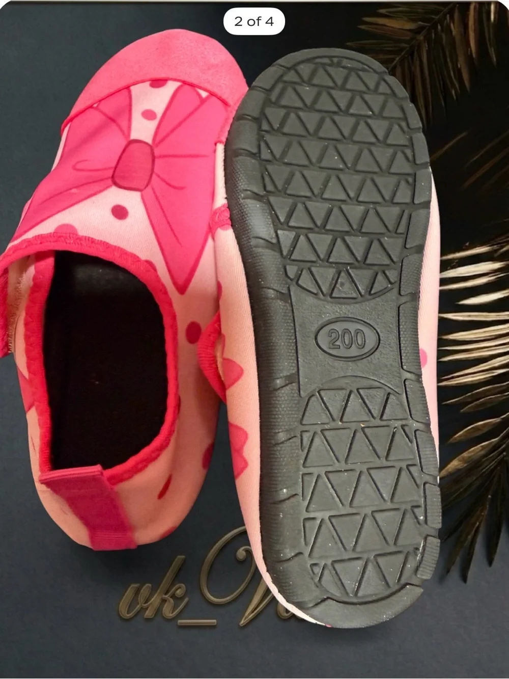 Pink Bow Polka Dot Slip-On Water Shoes